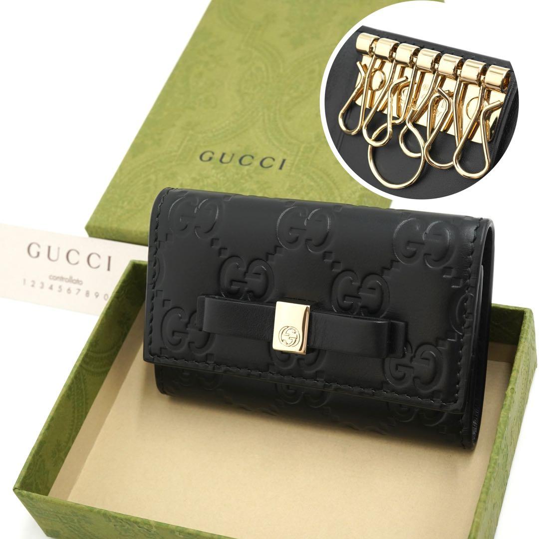 ✨新品未使用・箱付き✨　GUCCI キーケース　メイフェア　リボン　6連　黒色