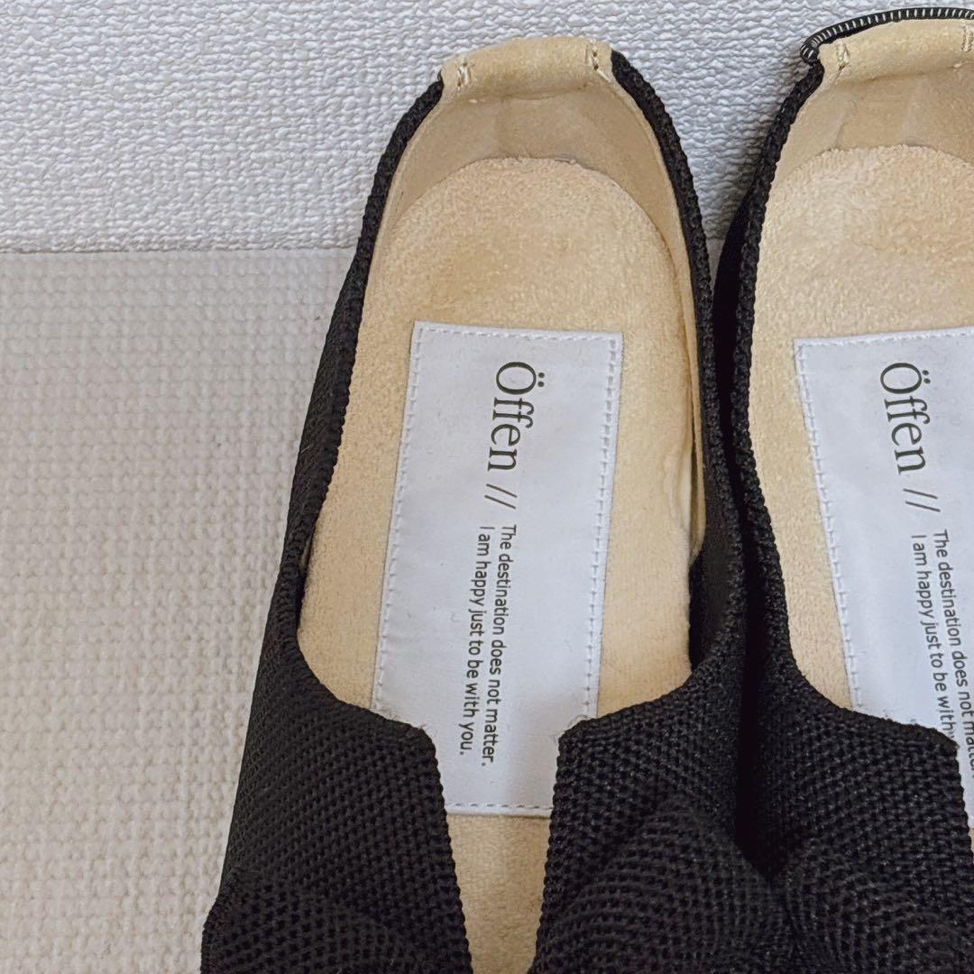 Öffen ブラックリボンポインテッドトゥシューズ 39 ブラック