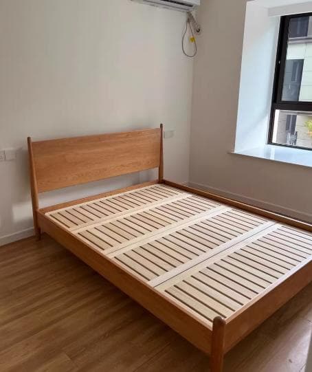 木製ダブルサイズスラットベッド