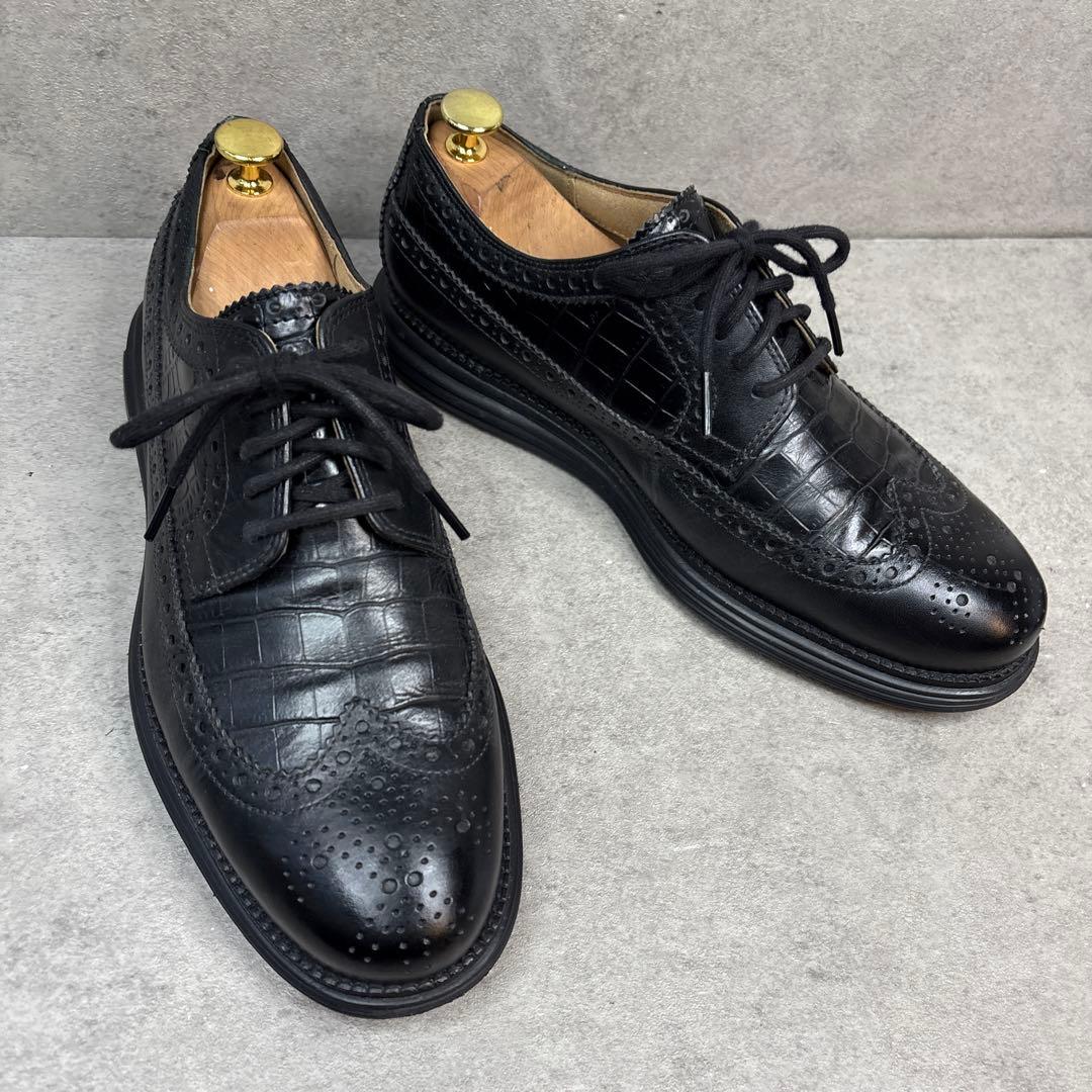 激レア！10anv コールハーン　ゼログランド クロコ型押し　レザーシューズ