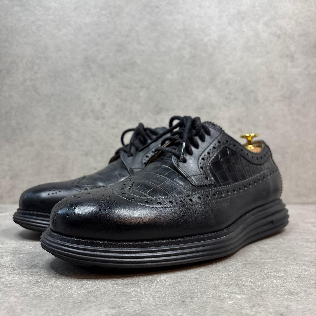 激レア！10anv コールハーン　ゼログランド クロコ型押し　レザーシューズ