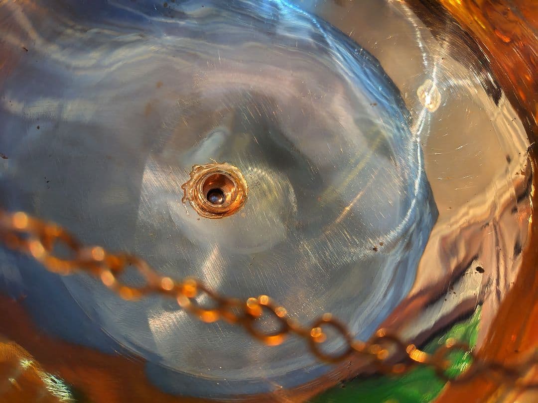 ２６♦シロダーラ ポット 約１．５㍑ ♦ 真鍮製 オーダーメイド スリランカ