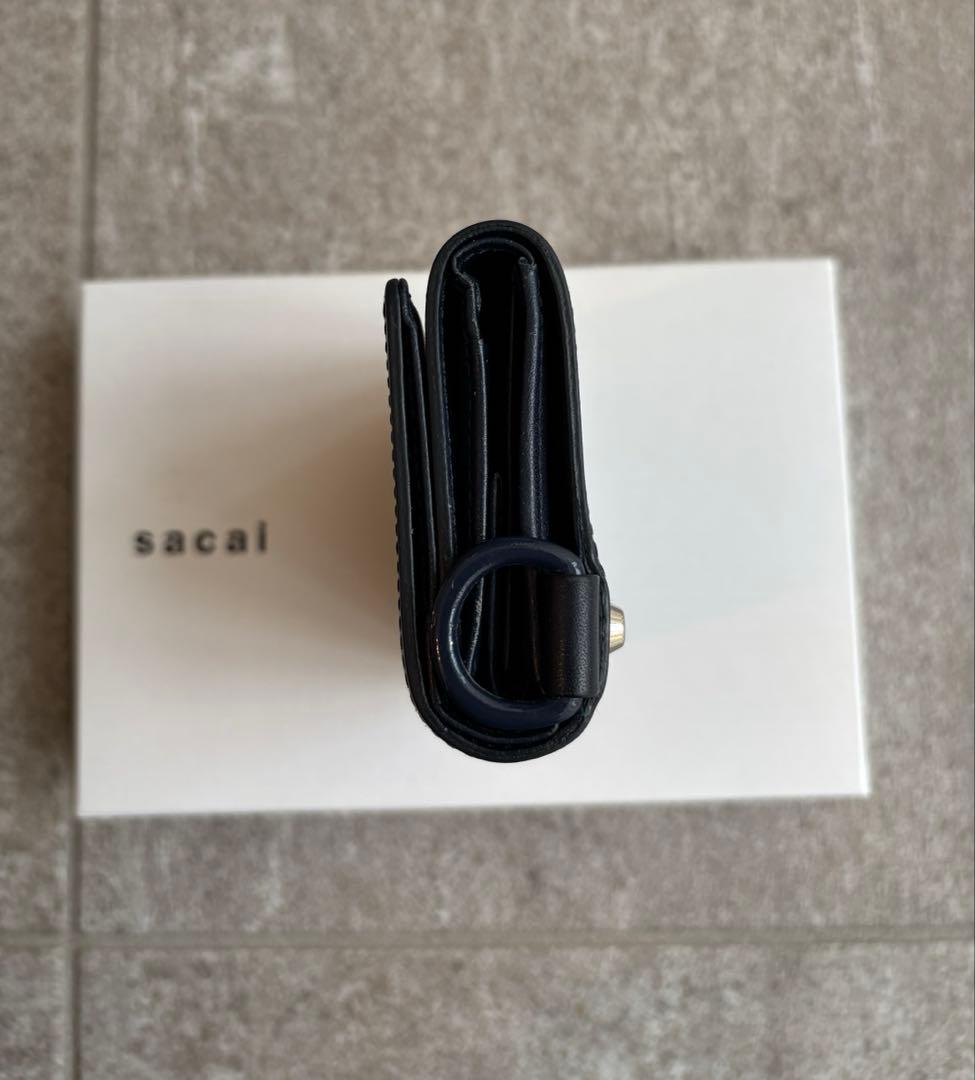 sacai x PORTER / Leather Trifold ネイビー 財布