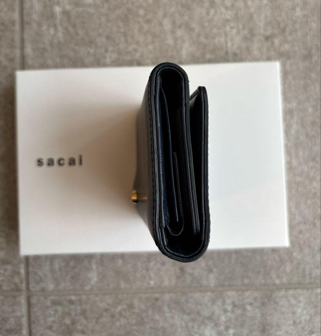 sacai x PORTER / Leather Trifold ネイビー 財布