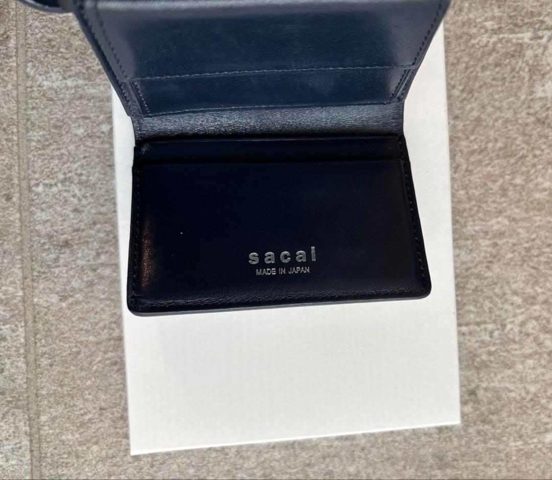 sacai x PORTER / Leather Trifold ネイビー 財布