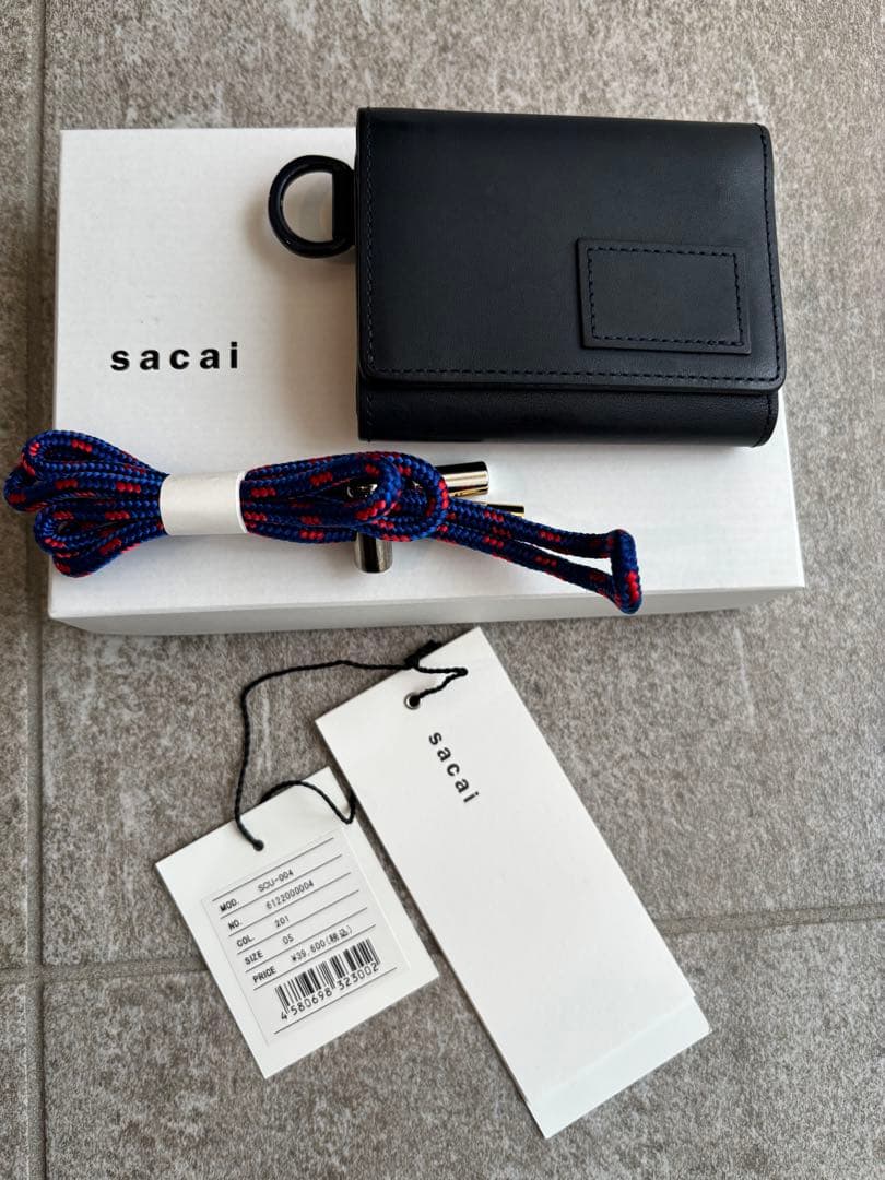 sacai x PORTER / Leather Trifold ネイビー 財布