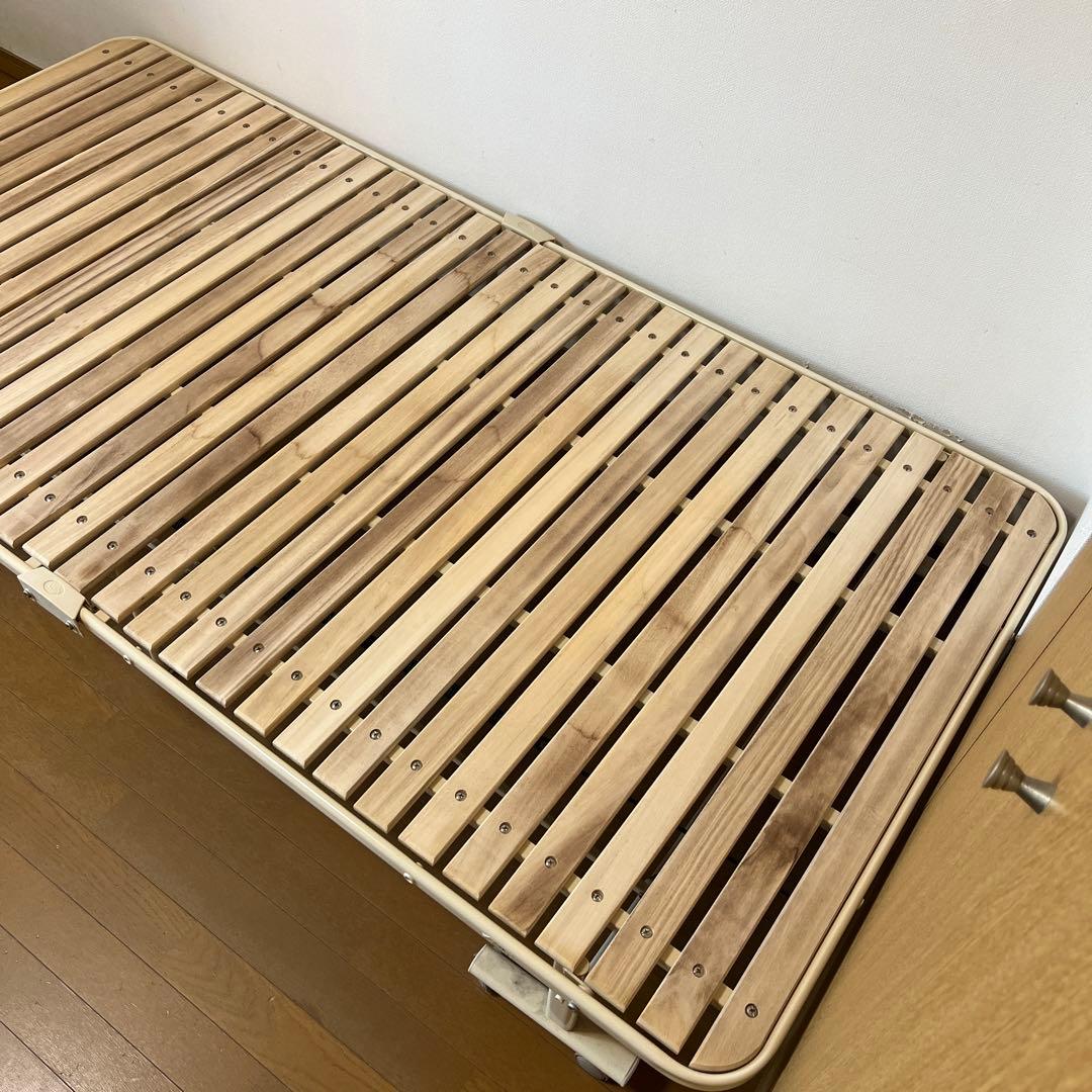 ATEX 収納式 桐 すのこベッド ホワイト