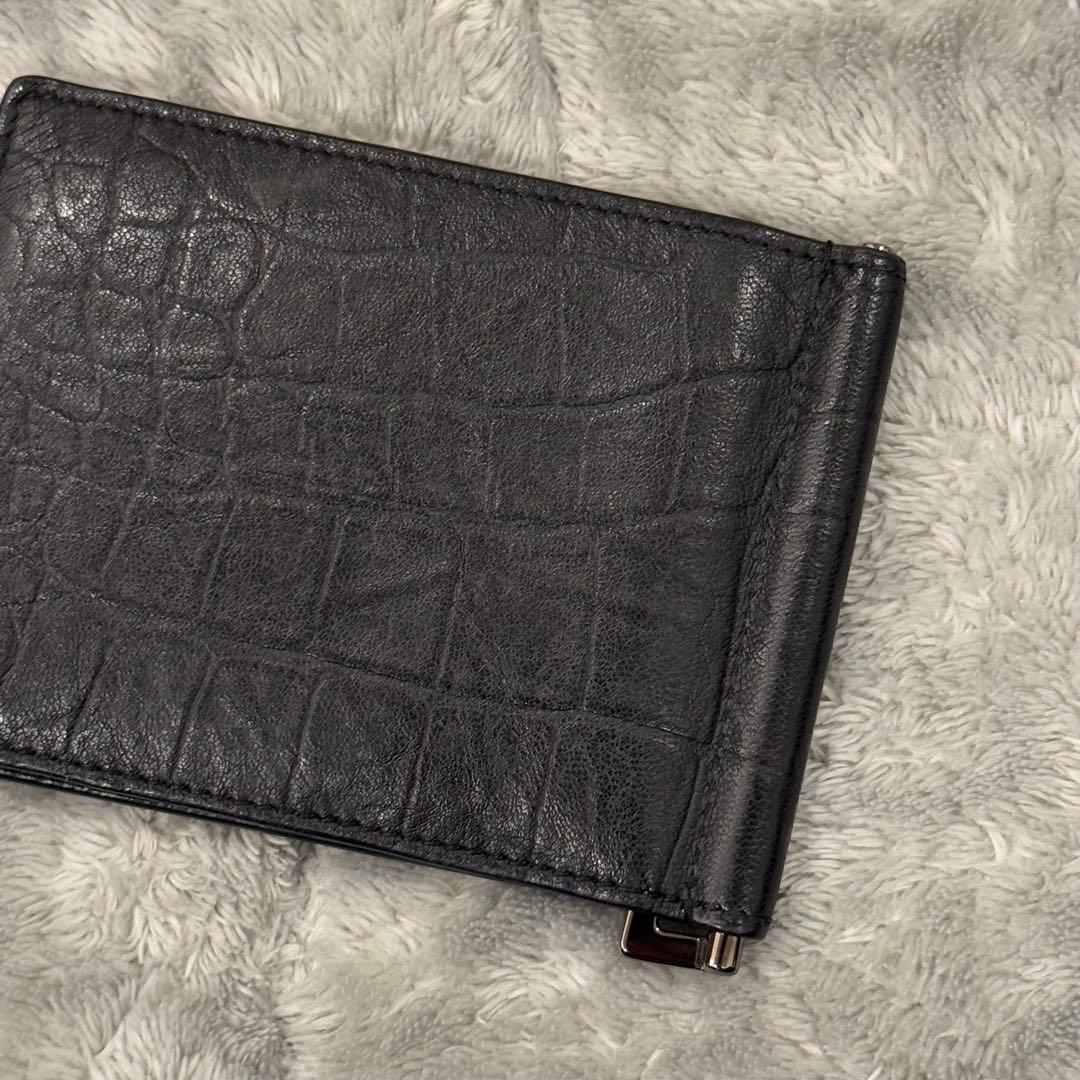 ⭐️極美品⭐️　サンローラン　YSL カサンドラ　クロコ型押し　マネークリップ