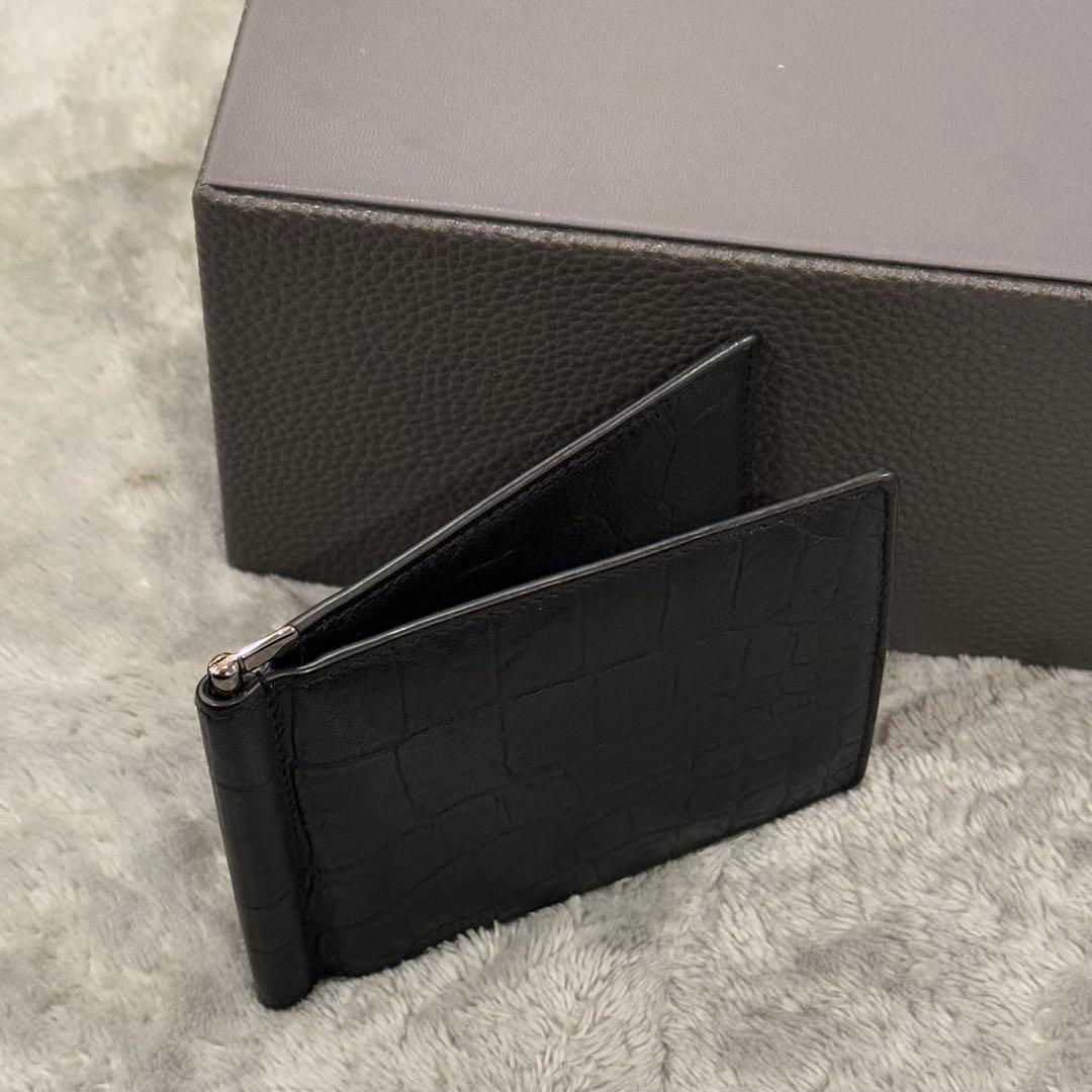 ⭐️極美品⭐️　サンローラン　YSL カサンドラ　クロコ型押し　マネークリップ
