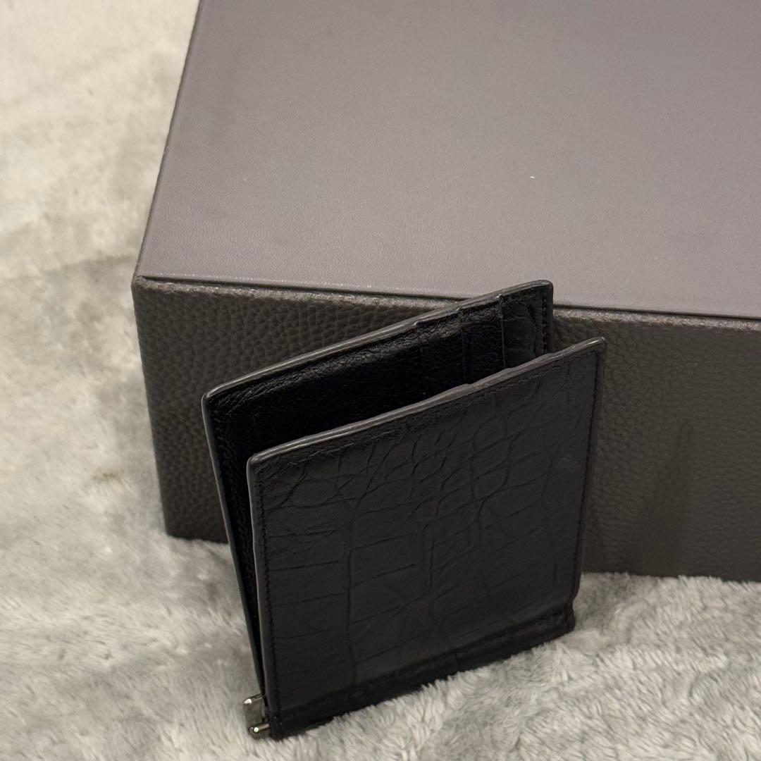 ⭐️極美品⭐️　サンローラン　YSL カサンドラ　クロコ型押し　マネークリップ