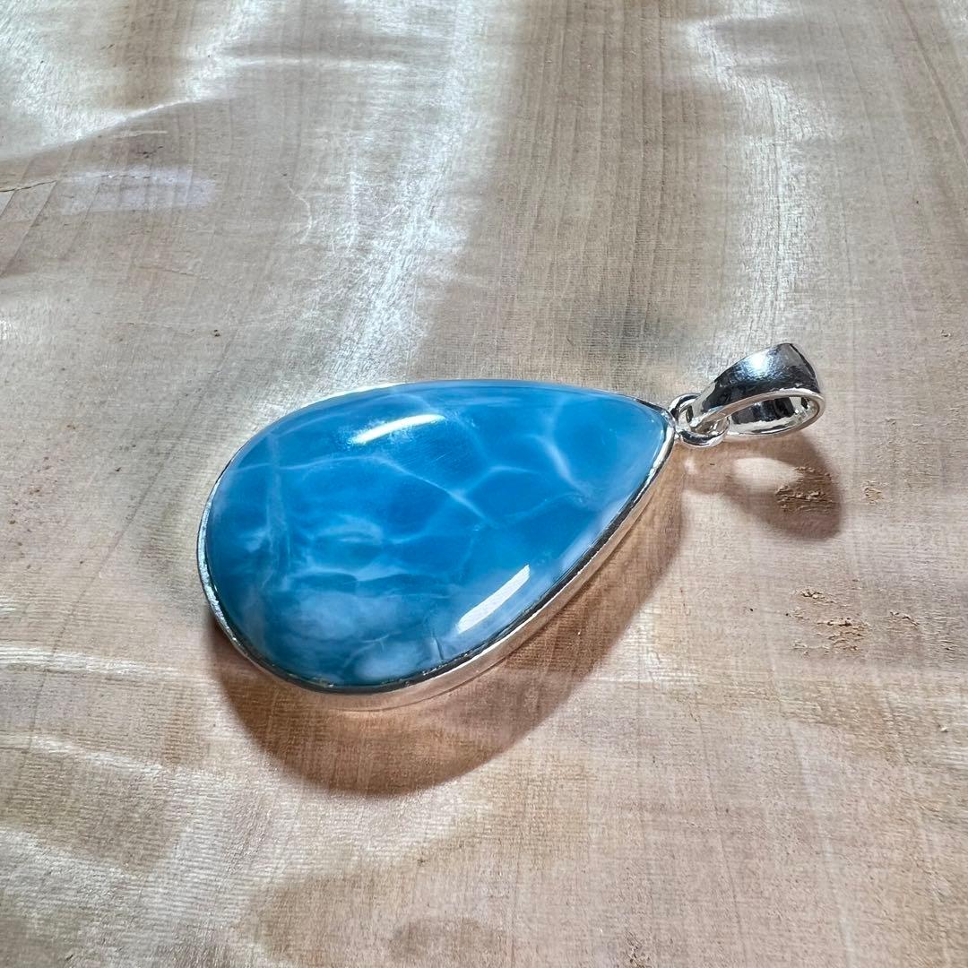 高品質　ラリマー　ペンダント　ネックレス　silver925 3-8