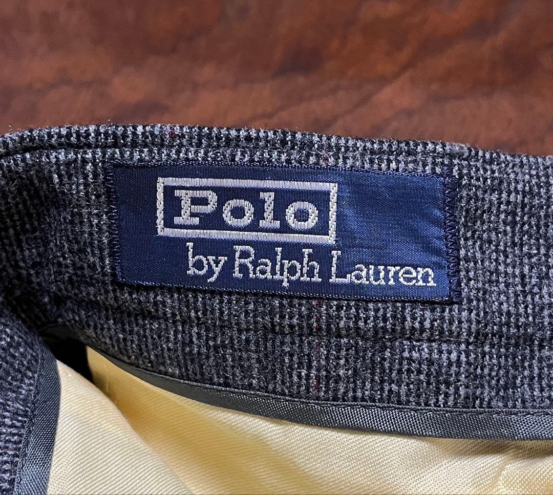 デッドストック 90s USA製 ポロ ラルフローレン ウールスラックス W32