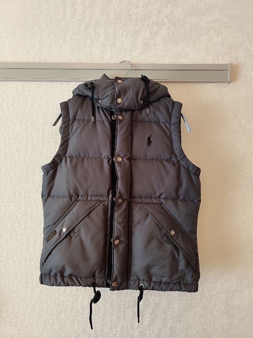 ポロ・ラルフ・ローレン フード付きダウンベスト グレー