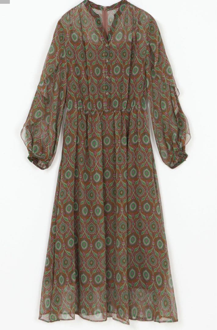 タペストリープリントラッフル ワンピース