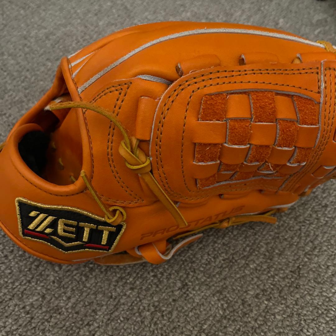 ZETT プロステイタス 硬式グローブ オレンジ