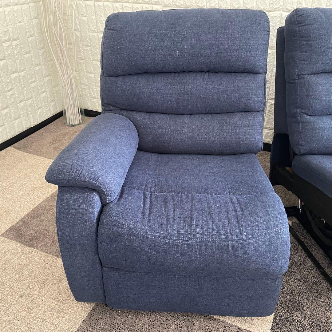 てらさん ✨ニトリ　電動リクライニングソファ　2人掛け　ビリーバ　ブルー