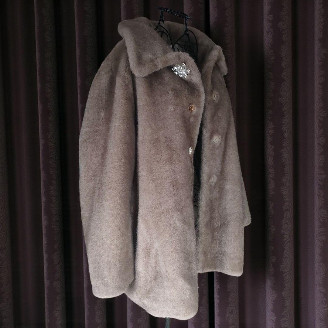 【LILY BROWN×MARY QUANT】デイジービジュー釦ファーコート