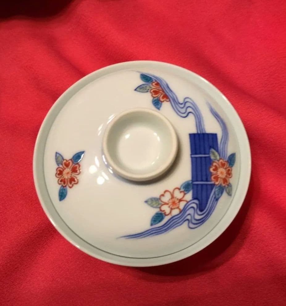 有田焼 辻精磁社 花筏文 蓋付 飯碗 5個