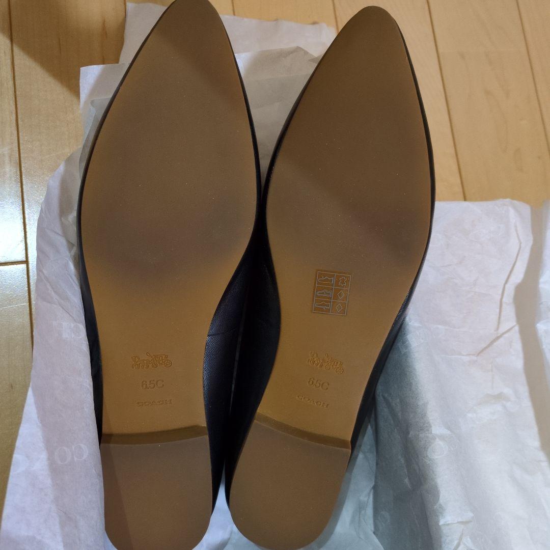 COACH ブラック フラットシューズ6.5C（37）