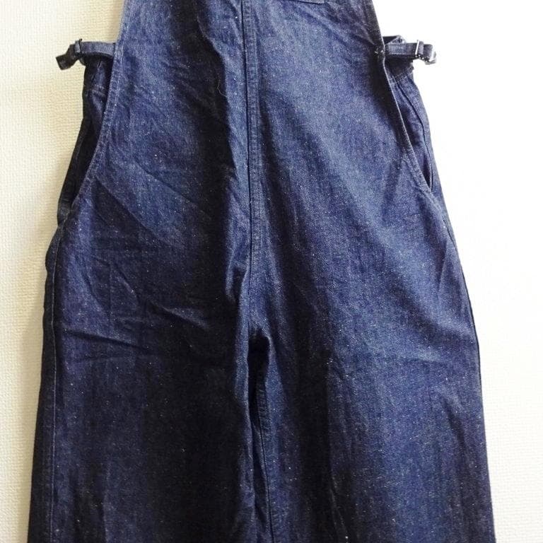 良品★　ジョンブル　ネイビーサロペットデニム　【M】　オーバーオール　濃紺