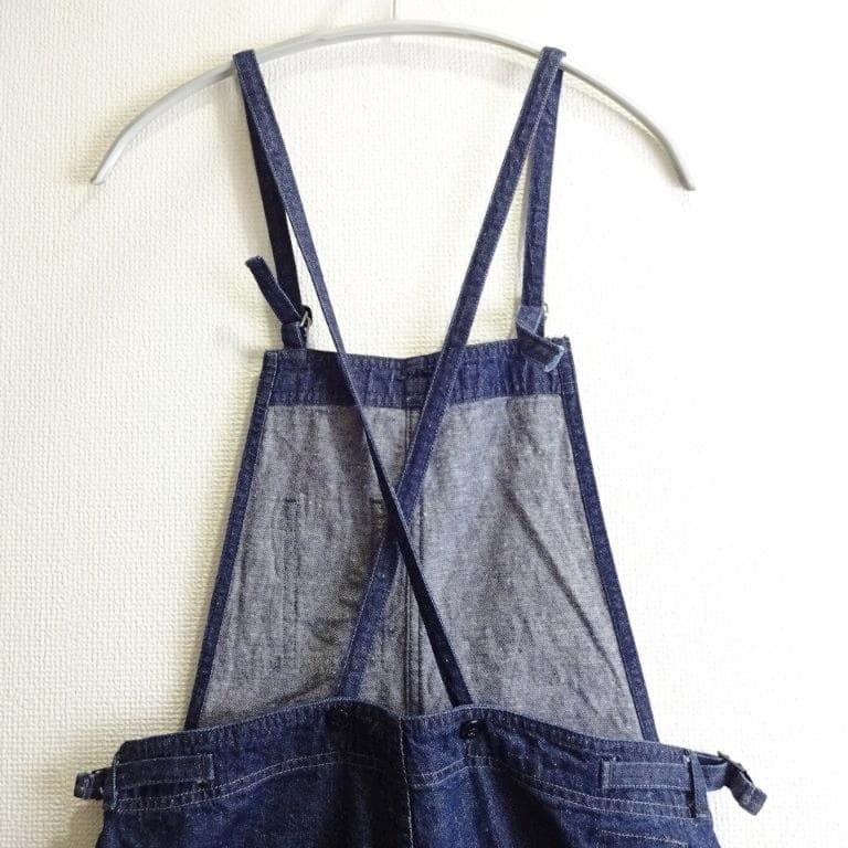 良品★　ジョンブル　ネイビーサロペットデニム　【M】　オーバーオール　濃紺