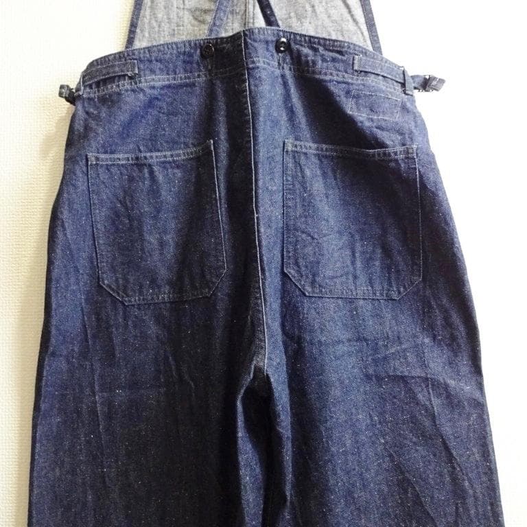 良品★　ジョンブル　ネイビーサロペットデニム　【M】　オーバーオール　濃紺