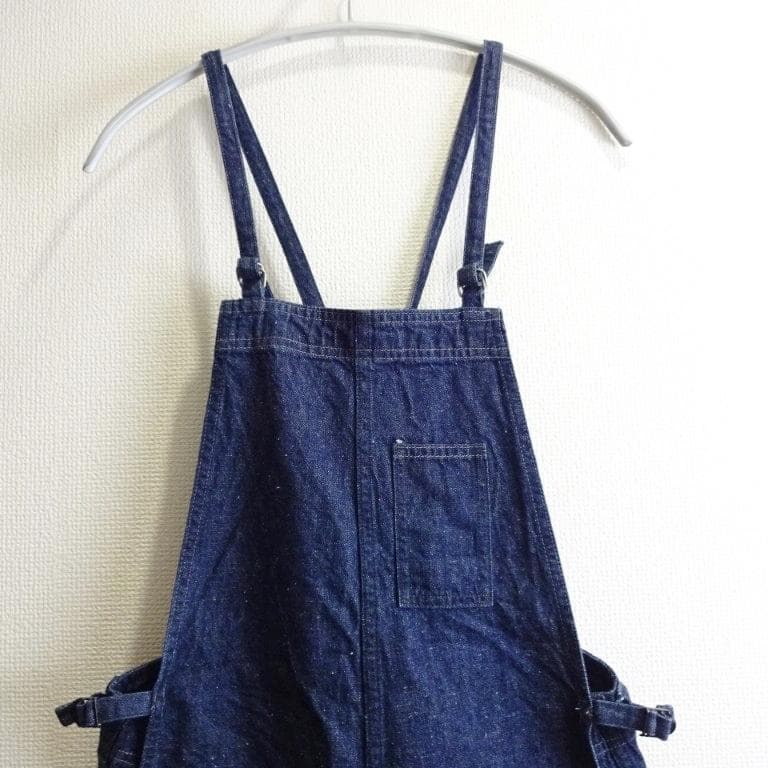 良品★　ジョンブル　ネイビーサロペットデニム　【M】　オーバーオール　濃紺