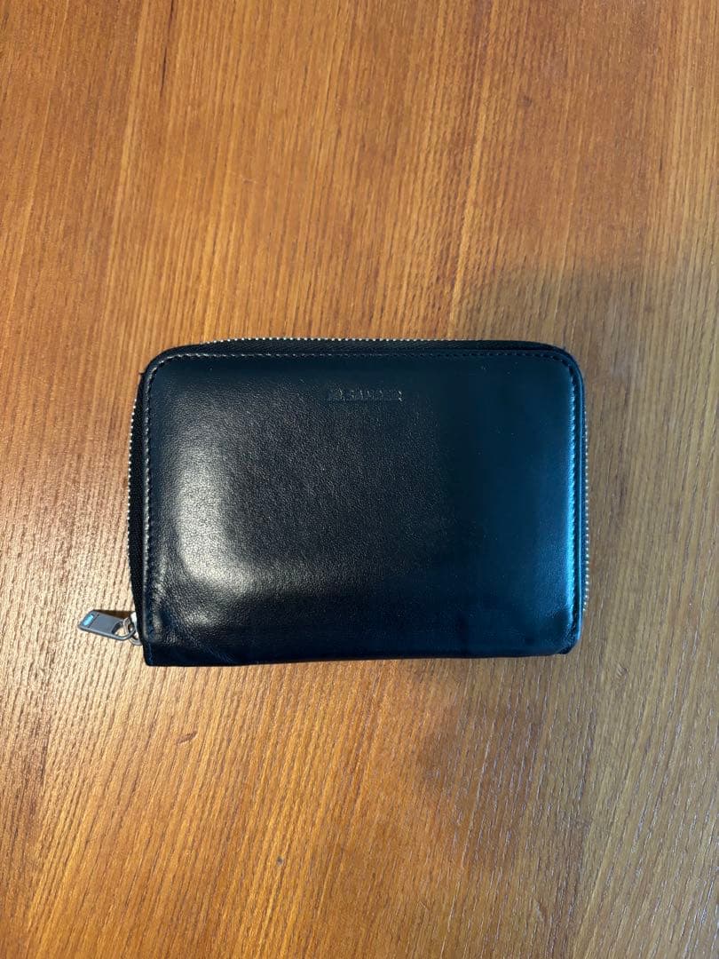 JIL SANDER ブラックレザー二つ折り財布
