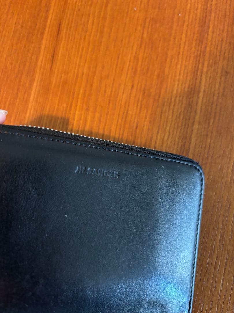 JIL SANDER ブラックレザー二つ折り財布
