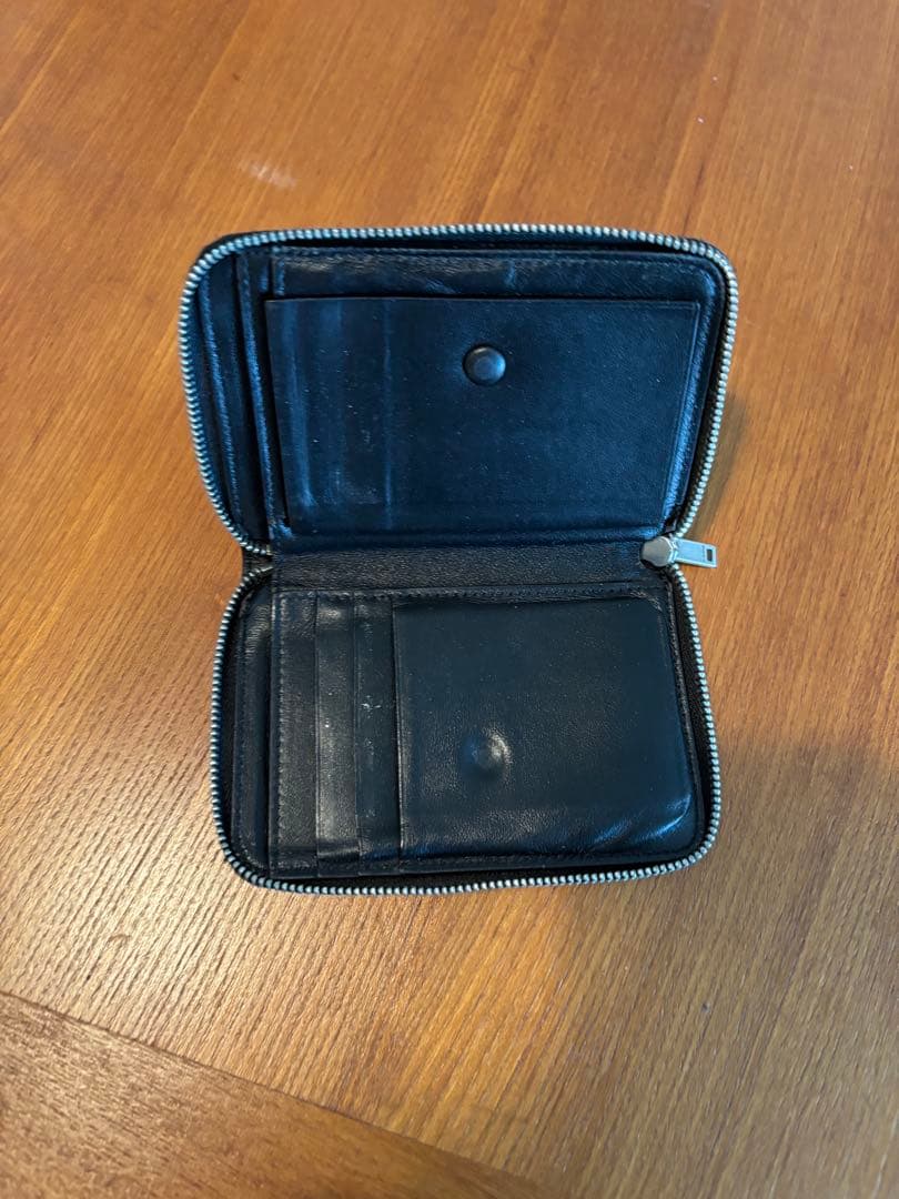 JIL SANDER ブラックレザー二つ折り財布