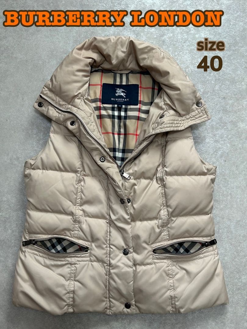 未使用級 バーバリーロンドン ダウンベスト ノバチェック サイズ40