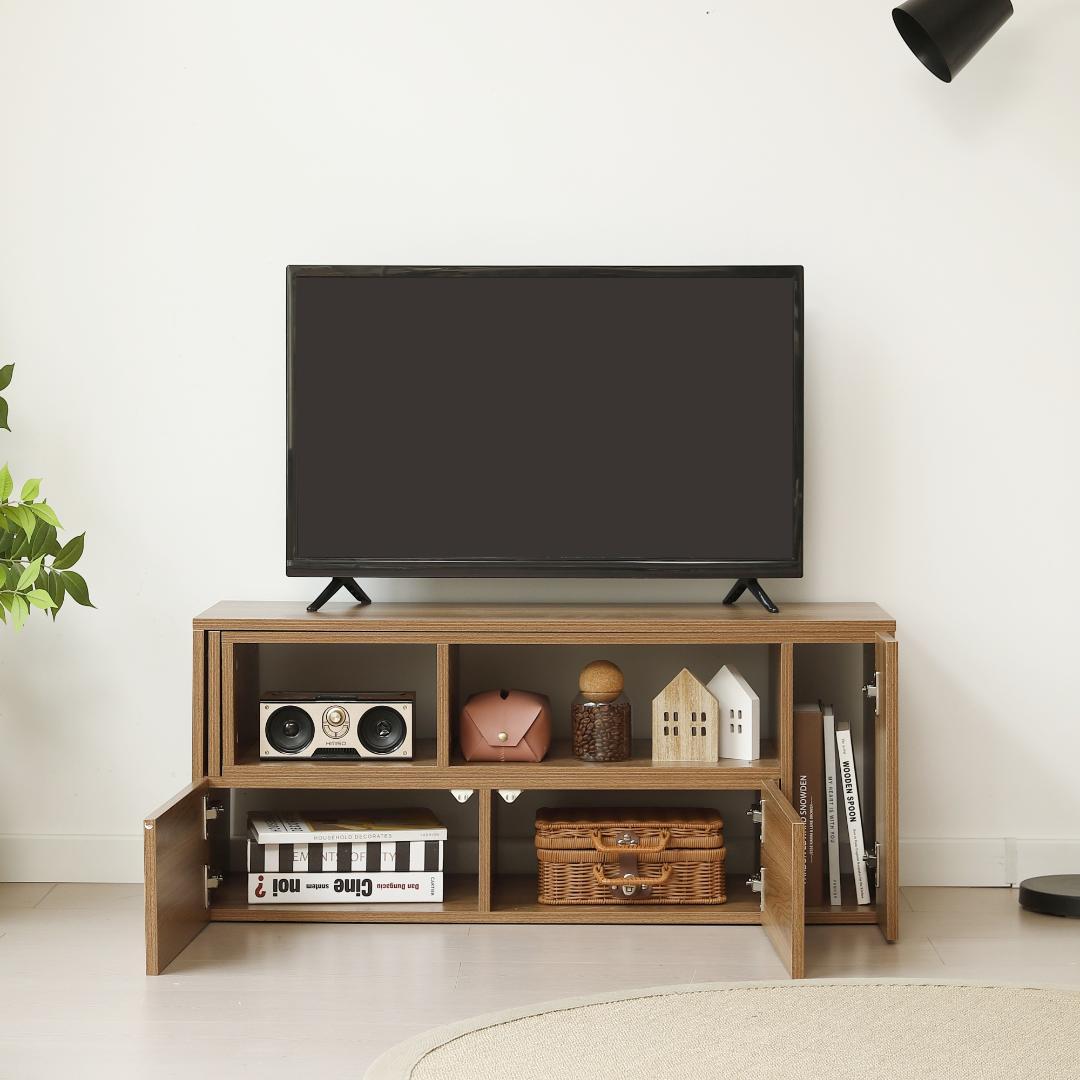 大人気！テレビ台 ローボード 収納 伸縮自由 幅95～169cmBrown