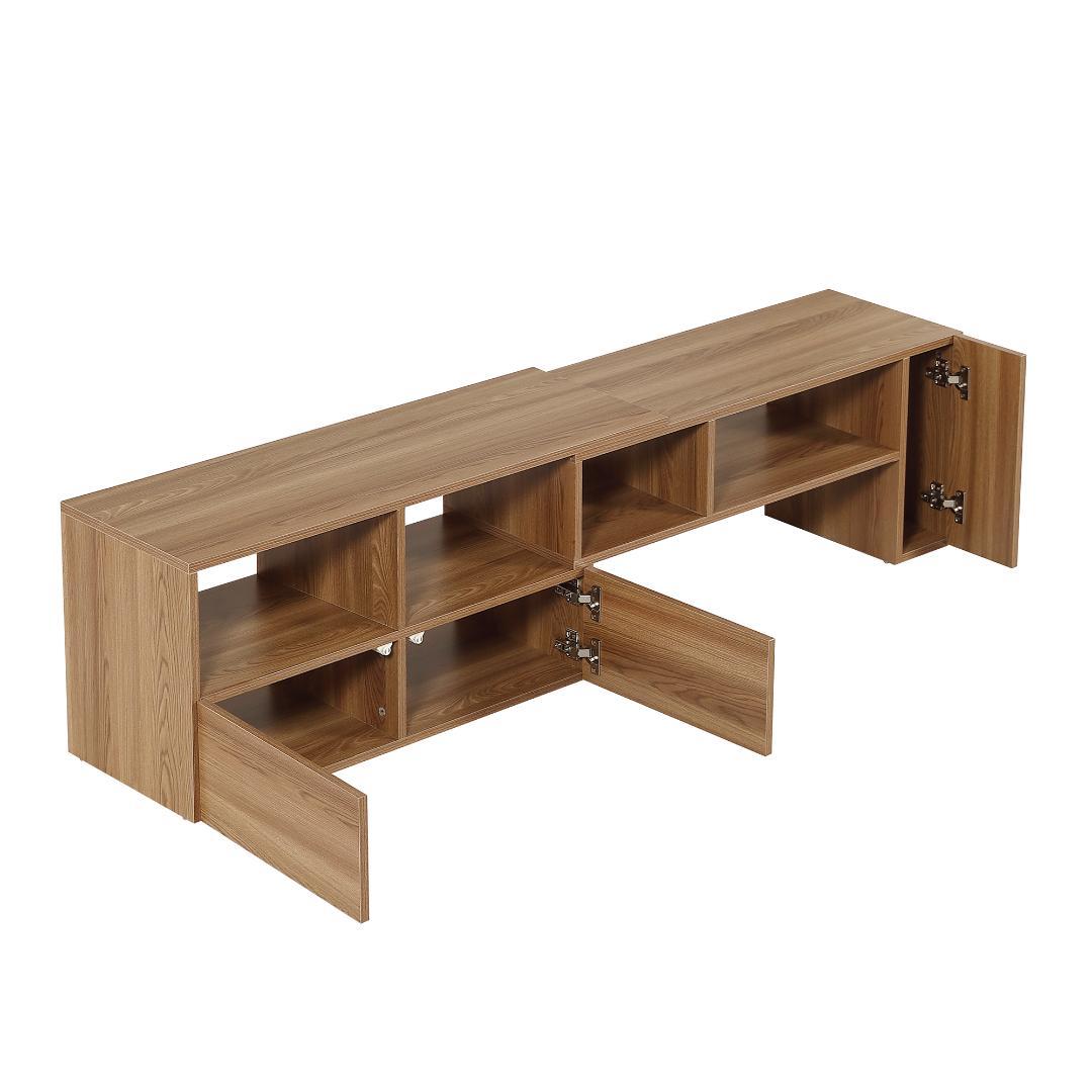 大人気！テレビ台 ローボード 収納 伸縮自由 幅95～169cmBrown