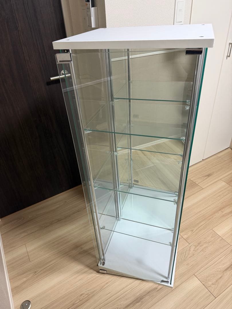 不二貿易　ガラスコレクションケース　4段 背高背面ミラー付き