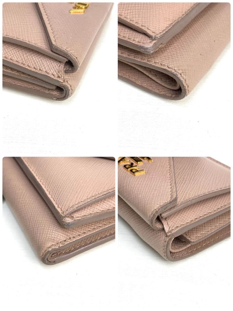 美品✨PRADA 3つ折り財布　サフィアーノ　メタルロゴ
