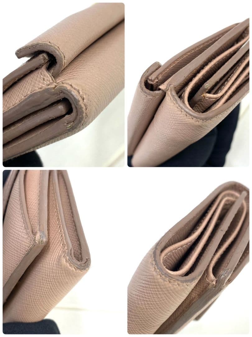 美品✨PRADA 3つ折り財布　サフィアーノ　メタルロゴ