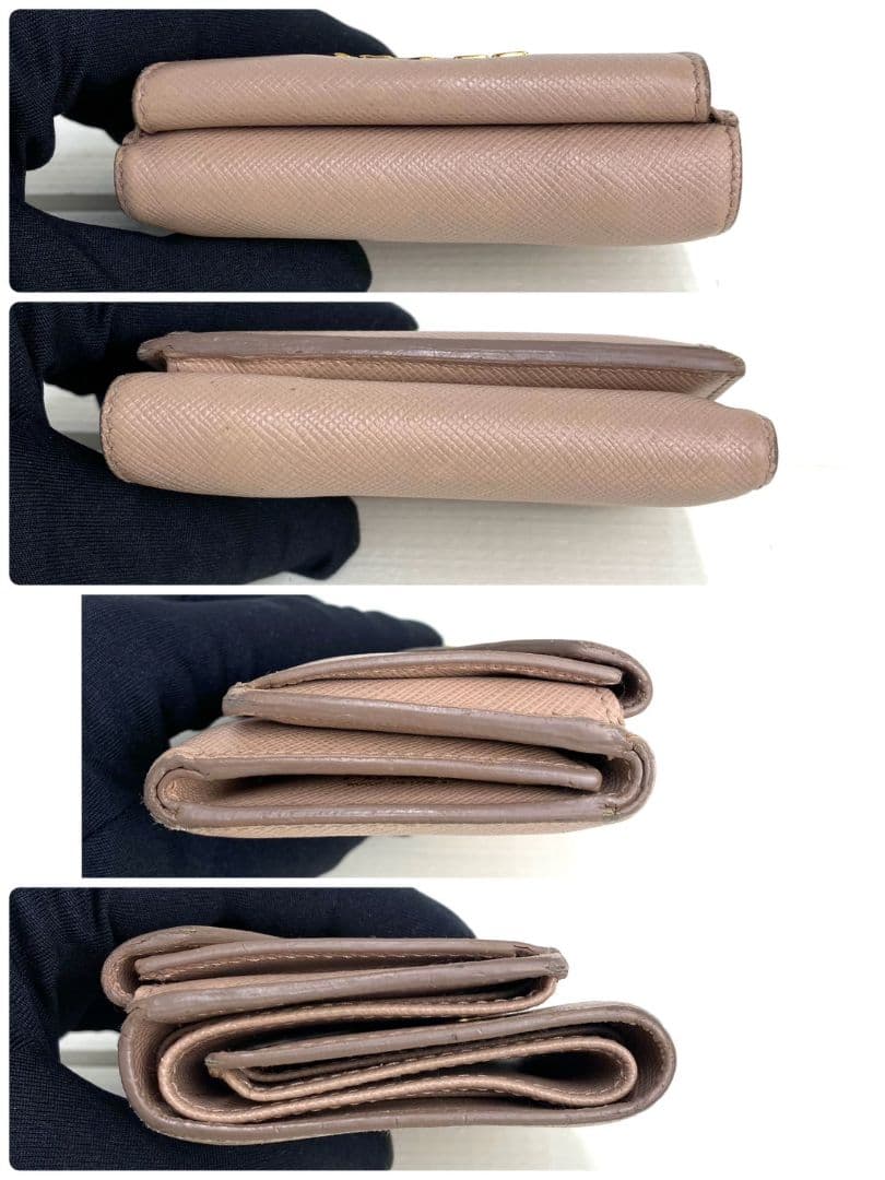 美品✨PRADA 3つ折り財布　サフィアーノ　メタルロゴ