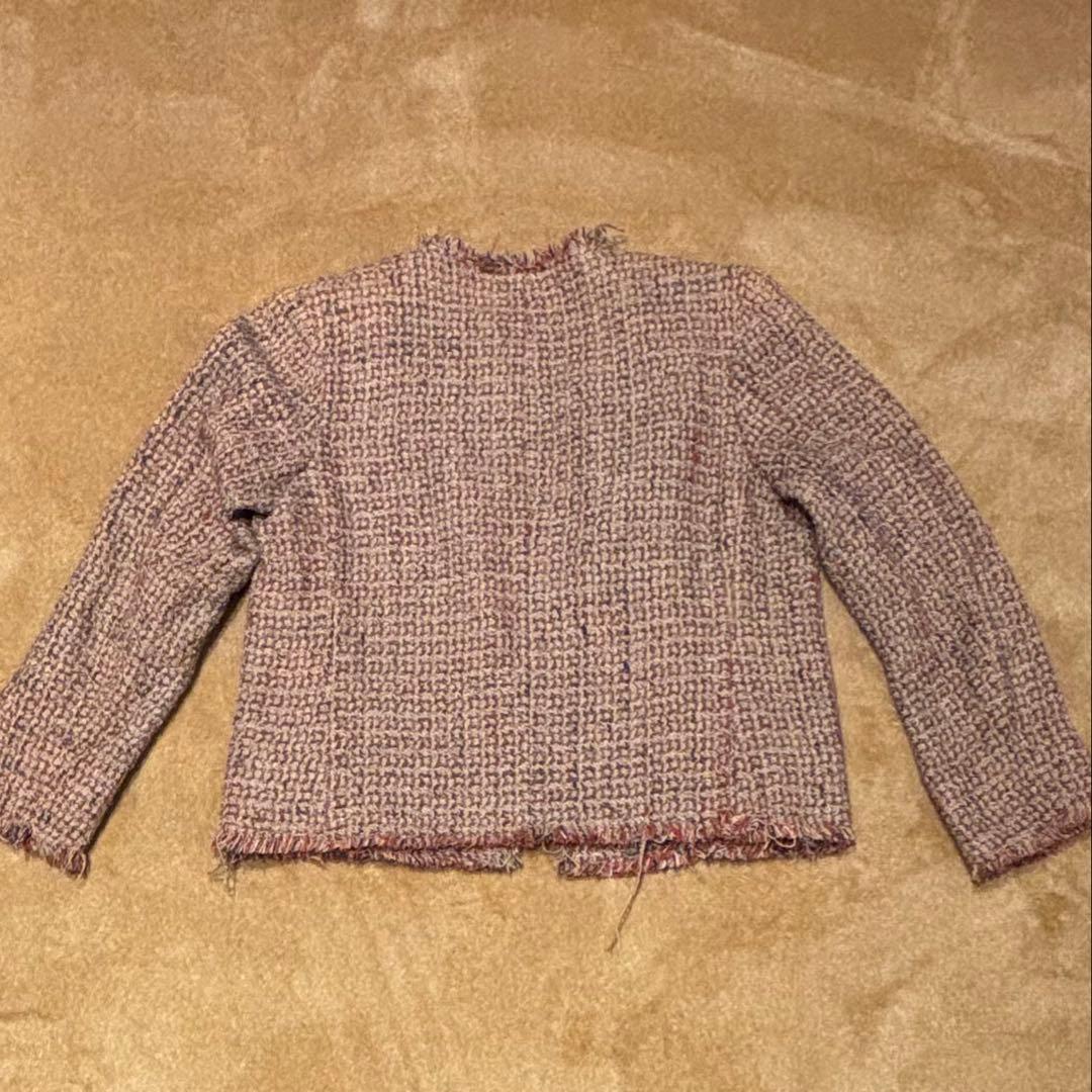 45R ツイード ノーカラージャケット