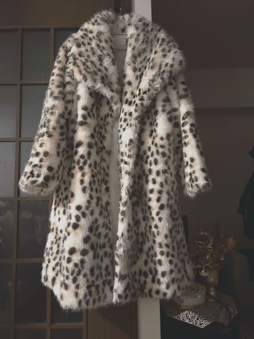 最終値下げ　[新品未使用] レオパード柄　ファーコート　豹柄