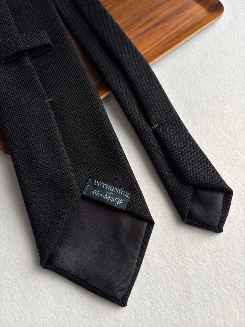 〔美品〕ペトロニウス ビームスエフ ウールタイ ネクタイ ソリッドタイ
