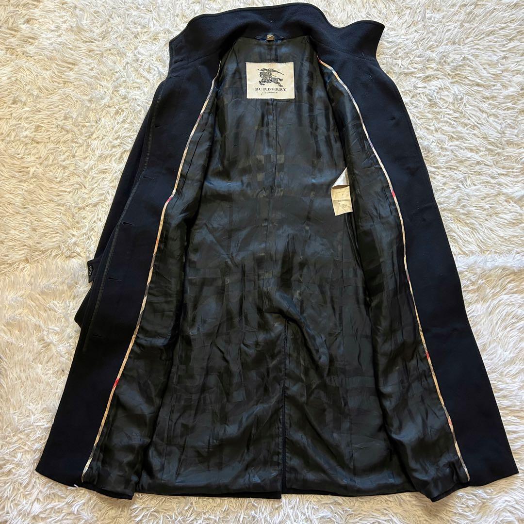 バーバリーロンドン カシミヤ混 ウールトレンチコート シャドーチェック