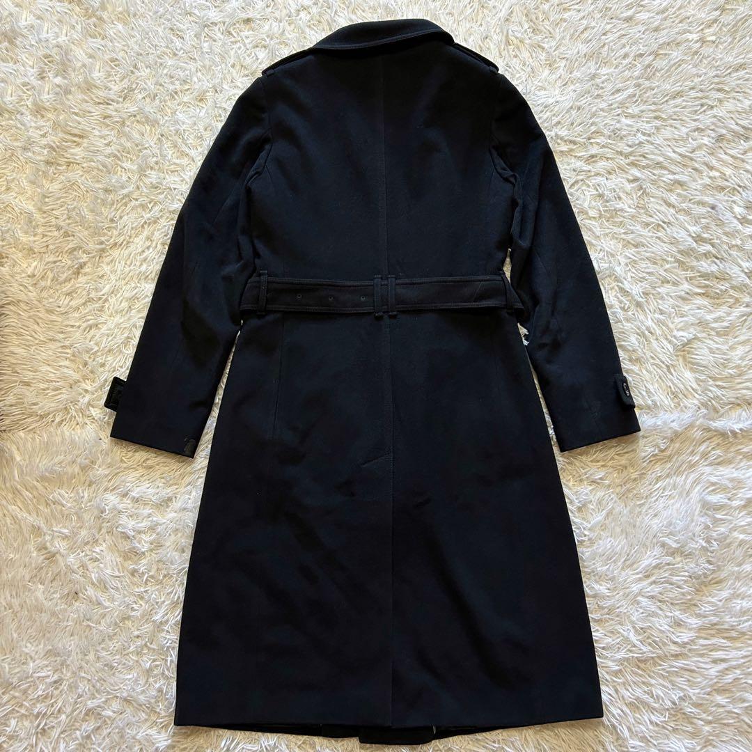 バーバリーロンドン カシミヤ混 ウールトレンチコート シャドーチェック