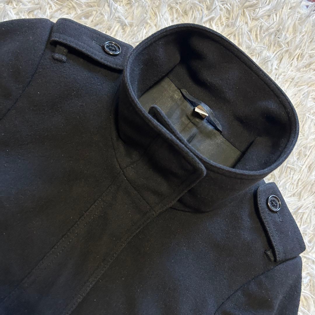 バーバリーロンドン カシミヤ混 ウールトレンチコート シャドーチェック