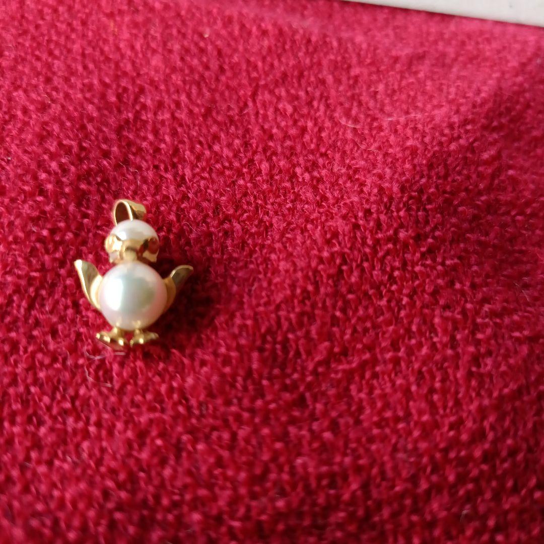 K18真珠アヒルペンダント