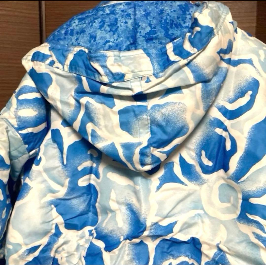 【お値下げ中】レディース　青と白のスキーウェア上下　グローブ（手袋）靴下付き