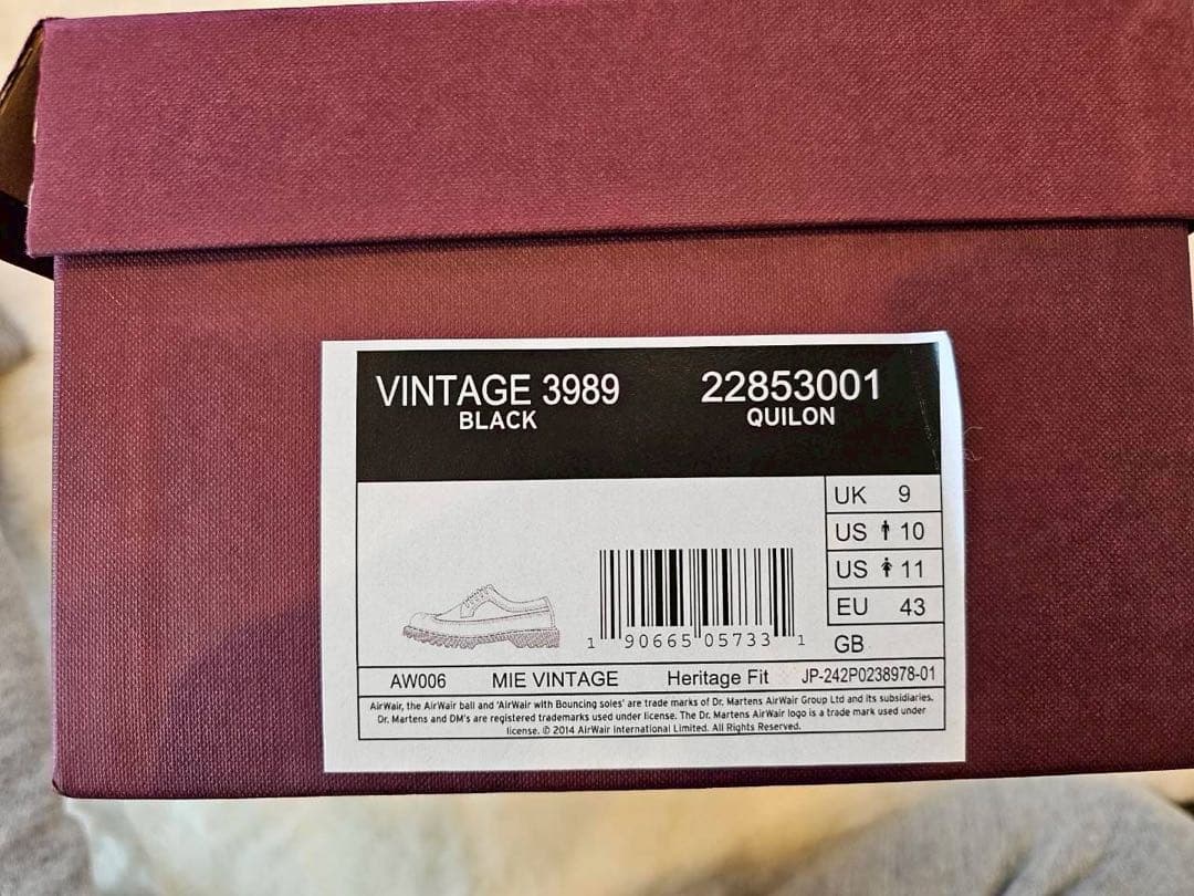 靴 Dr.Martens VINTAGE 3989 QUILON 28cm