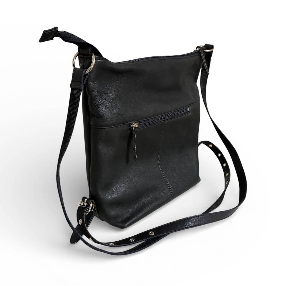 【まみ様】　　　　　　　　　キタムラ 2WAY ショルダーバッグ 黒牛革 美品