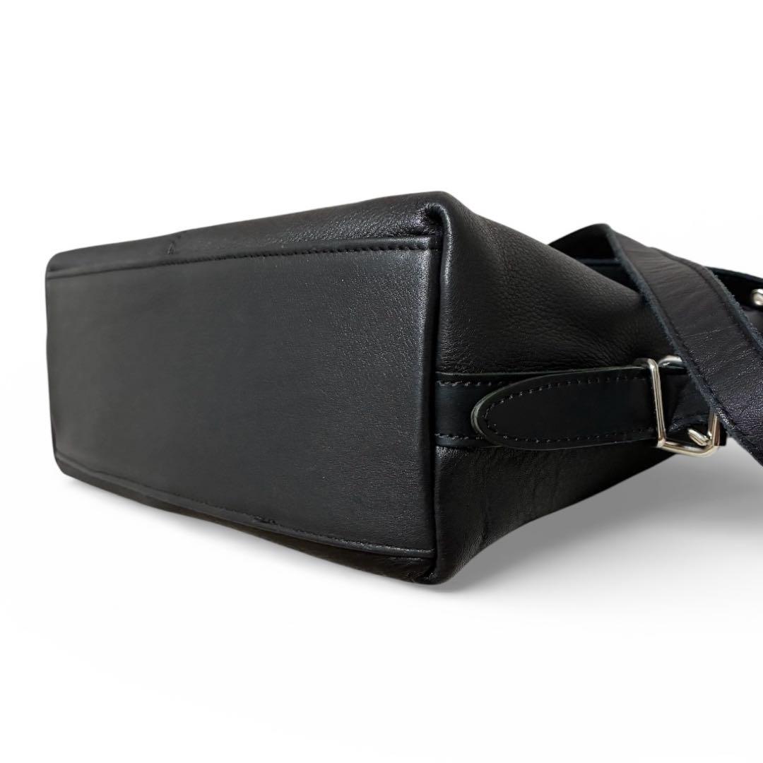 【まみ様】　　　　　　　　　キタムラ 2WAY ショルダーバッグ 黒牛革 美品