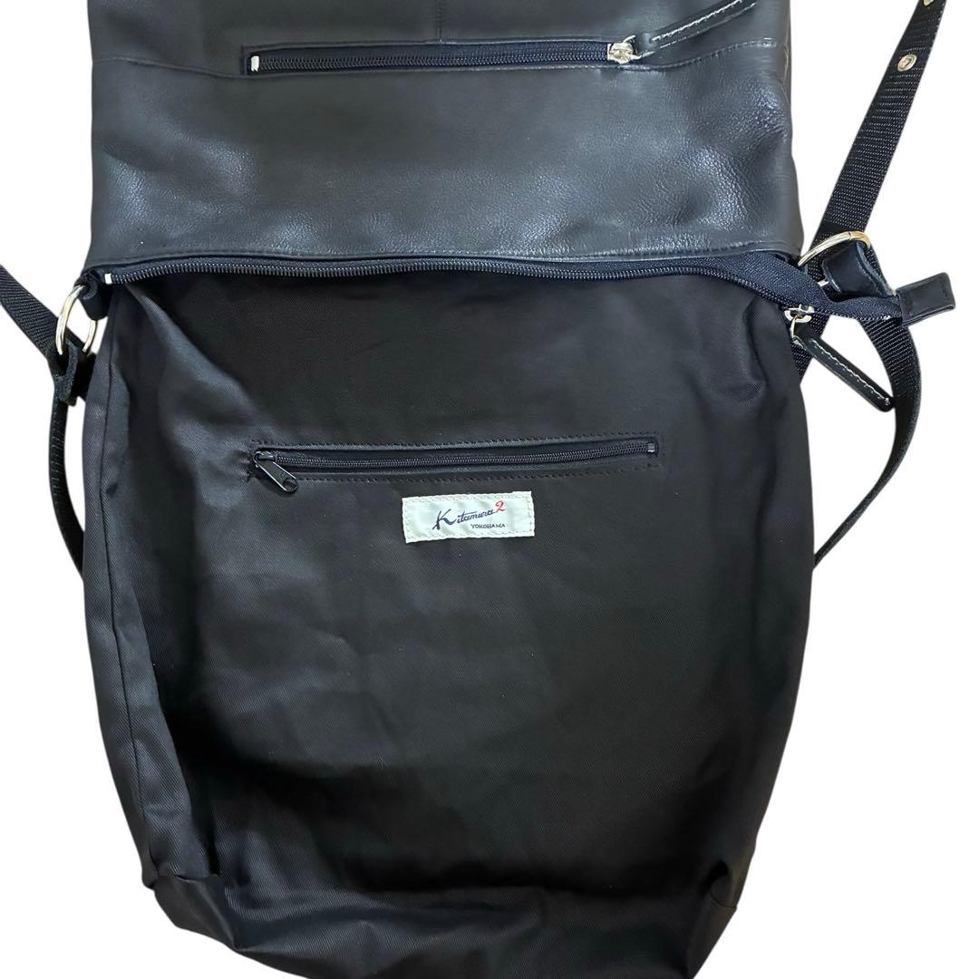 【まみ様】　　　　　　　　　キタムラ 2WAY ショルダーバッグ 黒牛革 美品