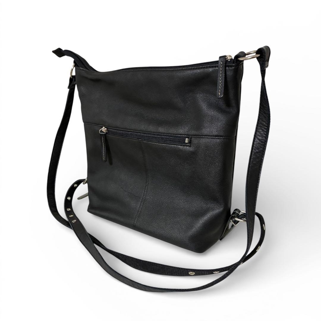 【まみ様】　　　　　　　　　キタムラ 2WAY ショルダーバッグ 黒牛革 美品